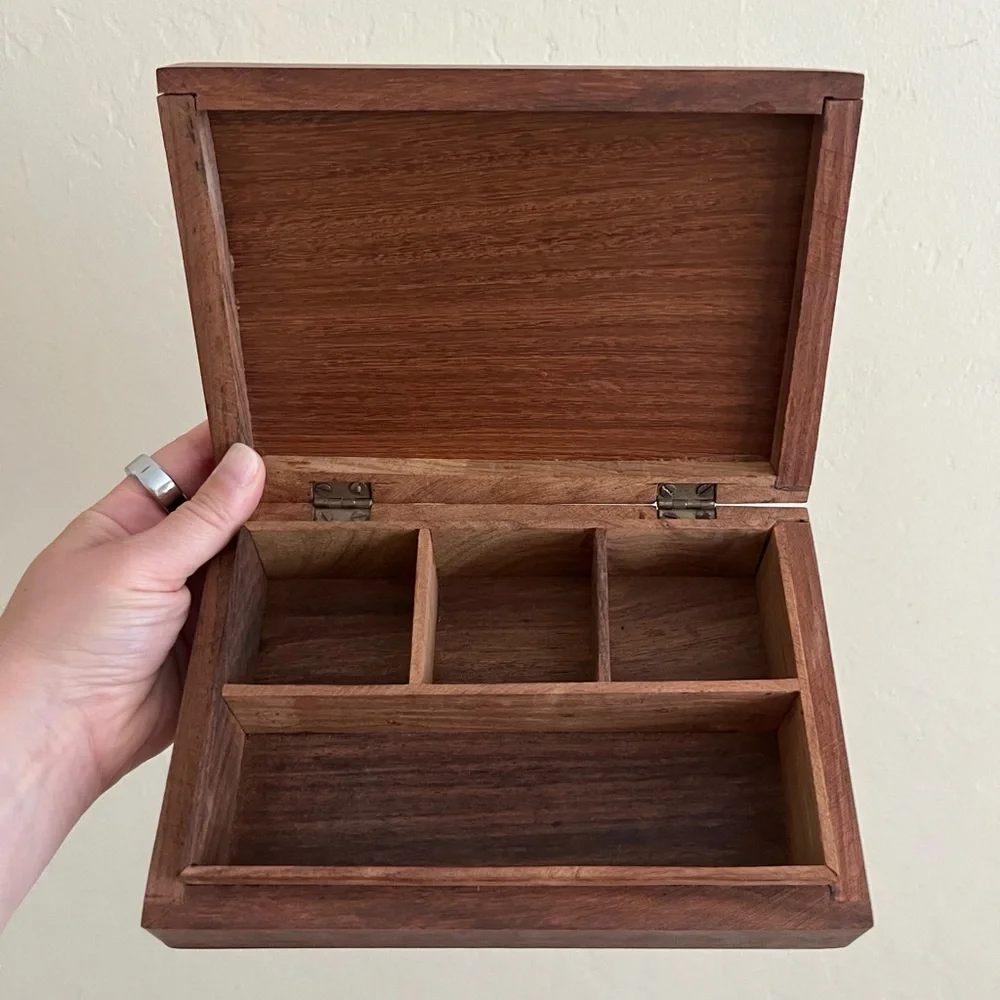Carved Wood Indian Tea Box